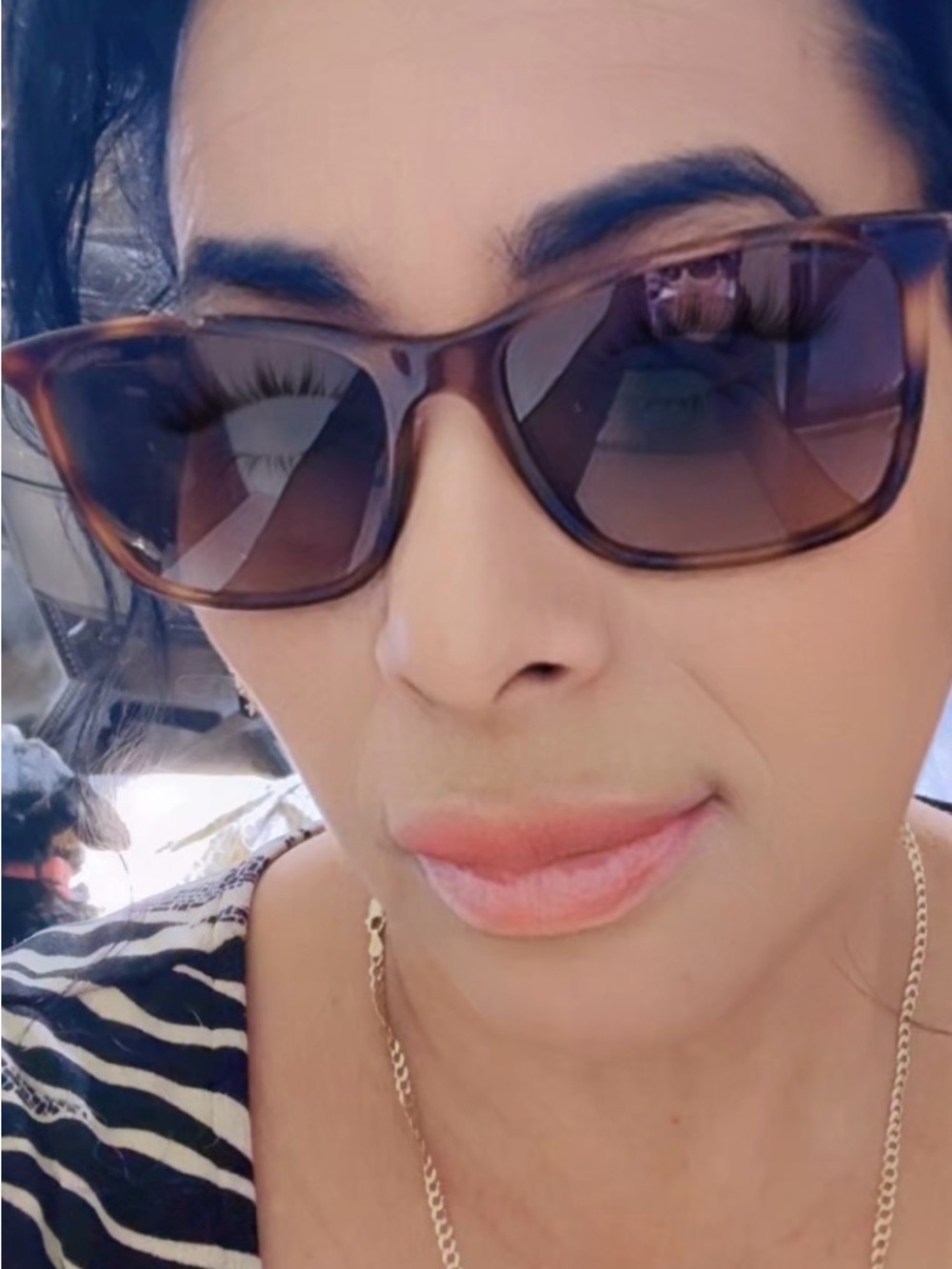 Brown Rectangular Sunglasses - Picture 7 of 8